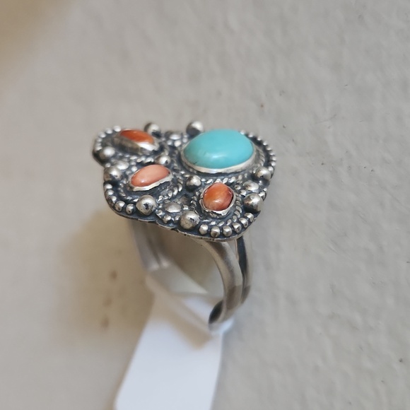 NWT Native American Handmade Kingman & Red Spiny Oyster Cactus Ring 💍♥️🌵 - Picture 3 of 10